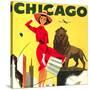 Chicago Vintage Travel Poster Square-null-Stretched Canvas