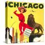 Chicago Vintage Travel Poster Square-null-Stretched Canvas