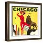 Chicago Vintage Travel Poster Square-null-Framed Art Print