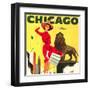 Chicago Vintage Travel Poster Square-null-Framed Art Print