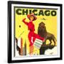 Chicago Vintage Travel Poster Square-null-Framed Art Print