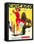 Chicago Vintage Travel Poster-null-Framed Stretched Canvas