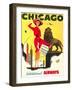 Chicago Vintage Travel Poster-null-Framed Art Print