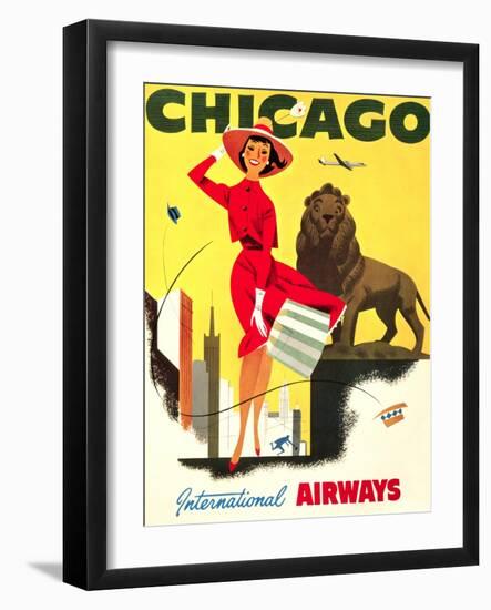 Chicago Vintage Travel Poster-null-Framed Art Print