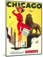 Chicago Vintage Travel Poster-null-Mounted Art Print