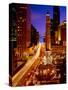 Chicago Water Tower at night, Michigan Avenue, Magnificent Mile, Chicago, Illinois, USA-null-Stretched Canvas