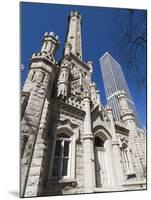 Chicago Water Tower in Foreground, Hancock Building in Background, Chicago, Illinois, USA-Robert Harding-Mounted Photographic Print