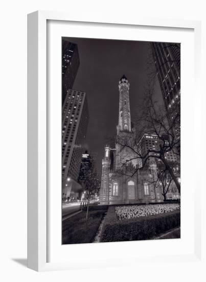 Chicago Water Tower Michigan Avenue BW-Steve Gadomski-Framed Photographic Print