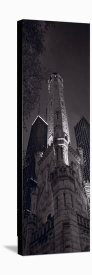 Chicago Water Tower Panorama B W-Steve Gadomski-Stretched Canvas