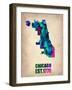 Chicago Watercolor Map-NaxArt-Framed Art Print