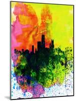 Chicago Watercolor Skyline-NaxArt-Mounted Art Print