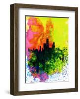 Chicago Watercolor Skyline-NaxArt-Framed Art Print