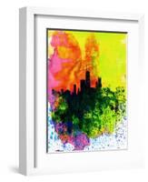 Chicago Watercolor Skyline-NaxArt-Framed Art Print