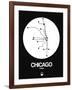 Chicago White Subway Map-NaxArt-Framed Art Print