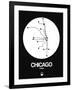 Chicago White Subway Map-NaxArt-Framed Art Print