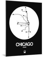 Chicago White Subway Map-NaxArt-Mounted Art Print