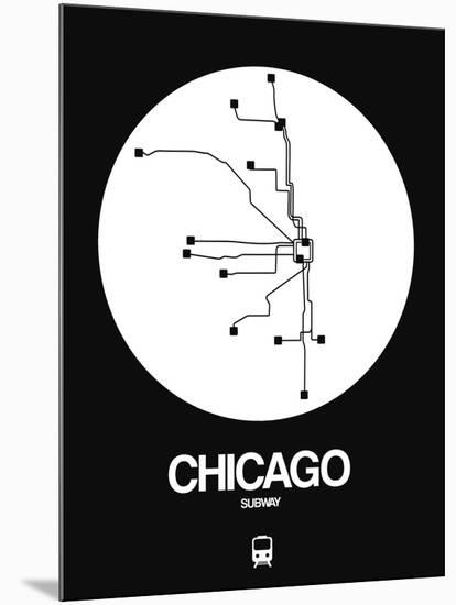 Chicago White Subway Map-NaxArt-Mounted Art Print