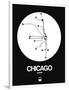 Chicago White Subway Map-NaxArt-Framed Art Print