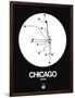 Chicago White Subway Map-NaxArt-Framed Art Print