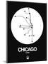 Chicago White Subway Map-NaxArt-Mounted Premium Giclee Print