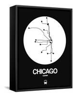 Chicago White Subway Map-NaxArt-Framed Stretched Canvas