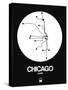 Chicago White Subway Map-NaxArt-Stretched Canvas