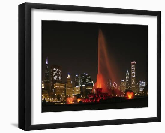 Chicago Whitesox Skyline With Buckingham Fountain-Patrick Warneka-Framed Photographic Print