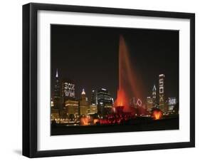 Chicago Whitesox Skyline With Buckingham Fountain-Patrick Warneka-Framed Photographic Print