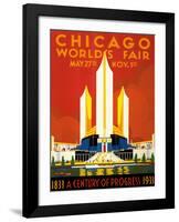 Chicago World’s Fair - A Century of Progress, 1833-1933-null-Framed Giclee Print