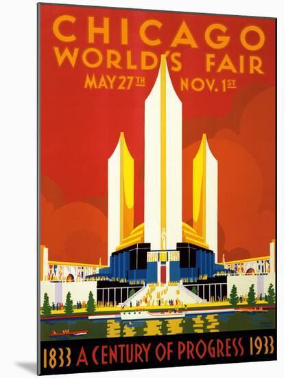 Chicago World’s Fair - A Century of Progress, 1833-1933-null-Mounted Giclee Print