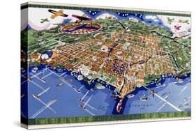 Chicago World's Fair Map-null-Stretched Canvas