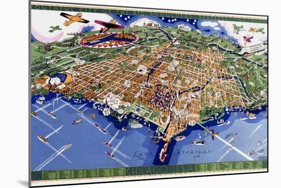Chicago World's Fair Map-null-Mounted Giclee Print