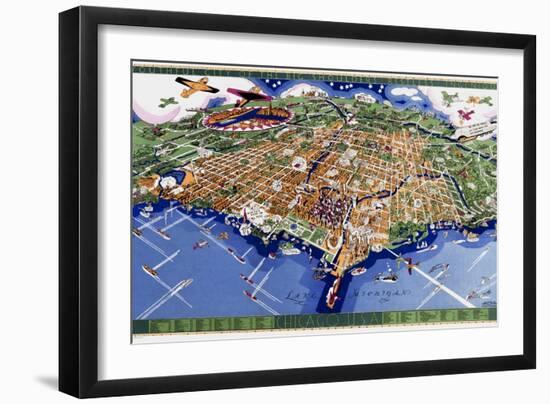 Chicago World's Fair Map-null-Framed Giclee Print