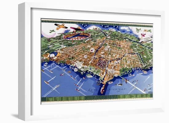 Chicago World's Fair Map-null-Framed Giclee Print