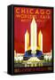 "Chicago World's Fair" Vintage Travel Poster, 1933-Piddix-Framed Stretched Canvas