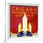 "Chicago World's Fair" Vintage Travel Poster, 1933-Piddix-Framed Art Print