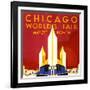 "Chicago World's Fair" Vintage Travel Poster, 1933-Piddix-Framed Art Print