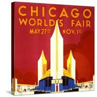 "Chicago World's Fair" Vintage Travel Poster, 1933-Piddix-Stretched Canvas