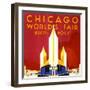 "Chicago World's Fair" Vintage Travel Poster, 1933-Piddix-Framed Art Print