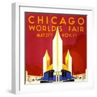 "Chicago World's Fair" Vintage Travel Poster, 1933-Piddix-Framed Art Print