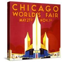 "Chicago World's Fair" Vintage Travel Poster, 1933-Piddix-Stretched Canvas