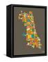 Chicago-Jazzberry Blue-Framed Stretched Canvas