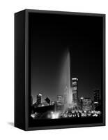 Chicagos Buckingham Fountain, Black & White, Port-Steve Gadomski-Framed Stretched Canvas