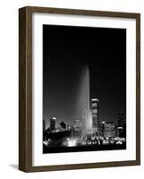 Chicagos Buckingham Fountain, Black & White, Port-Steve Gadomski-Framed Photographic Print