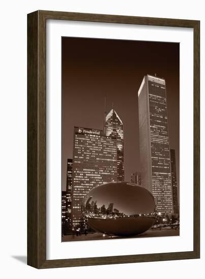 Chicagos Millennium Park BW-Steve Gadomski-Framed Photographic Print