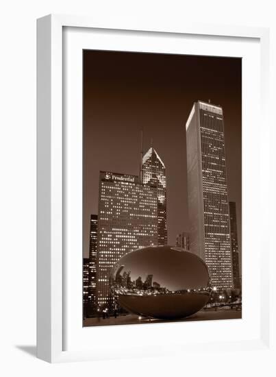 Chicagos Millennium Park BW-Steve Gadomski-Framed Photographic Print