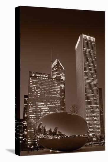 Chicagos Millennium Park BW-Steve Gadomski-Stretched Canvas