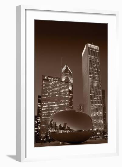 Chicagos Millennium Park BW-Steve Gadomski-Framed Photographic Print