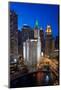Chicagos Wrigley Building At Night-Steve Gadomski-Mounted Photographic Print
