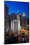 Chicagos Wrigley Building At Night-Steve Gadomski-Mounted Photographic Print